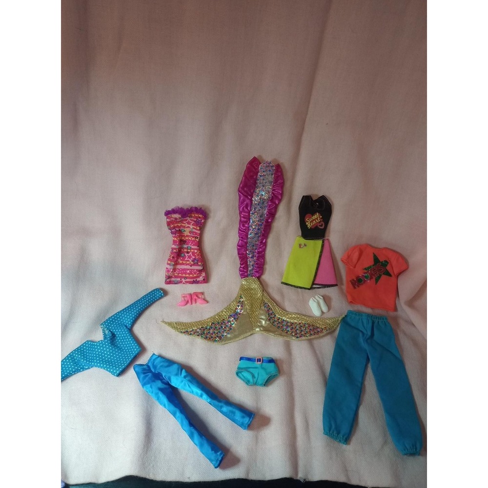 Vintage Barbie & Fashion Doll Clothing Lot – Jewel Hair Mermaid, Barbie and the